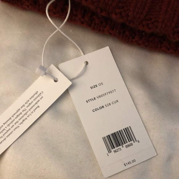 Vince Shaker Stitch Knit Beanie 90% Wool & 10% Cashmere Color 528 CUR OS NWT - Picture 8 of 15